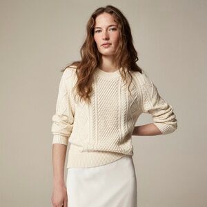 J.Crew Women’s Cotton cable-knit crewneck sweater